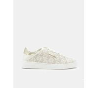 Michael Michael Kors Zapatillas Jenny de mujer tipo casco bajas logo estampado. Beige 37 (7)