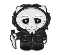 Michael Myers Cuchillo de Halloween John Carpenter Classic 70s Slasher película de terror gato gatito gatito lindo kawaii 3.0 cm esmalte Pin insignia, 1.2 Inches, Esmalte, Esmalte