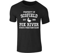 Michael Scofield Penitentiary Prison Break Men's T-Shirt Unisex Black Cotton Print tee Shirts L