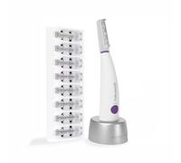 Michael Todd Beauty Sonicsmooth Dermaplane - Maquinilla de afeitar para mujer con sistema de dermaplaning para recortar la cara y las cejas, removedor de pelusas de melocotón, 8 semanas de cuchillas