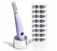 Michael Todd Beauty Sonicsmooth Dermaplane - Maquinilla de afeitar para mujer con sistema de dermaplaning para recortar la cara y las cejas, removedor de pelusas de melocotón, 8 semanas de cuchillas
