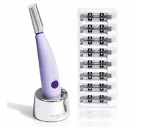 Michael Todd Beauty Sonicsmooth Dermaplane - Maquinilla de afeitar para | Sistema Dermaplaning + recortador de cejas, removedor de pelusas de melocotón, 8 semanas de cuchillas Dermaplaning