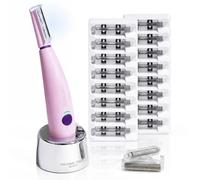 Michael Todd Beauty Sonicsmooth Pro+ Dermaplane - Máquina de afeitar para mujer, sistema Dermaplaning con luz LED, quitapelusas de melocotón, 16 cuchillas Dermaplaning y 2
