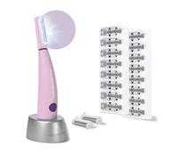 Michael Todd Beauty Sonicsmooth Pro+ Dermaplane - Máquina de afeitar para mujer, sistema Dermaplaning con luz LED, quitapelusas de melocotón, 16 cuchillas Dermaplaning y 2