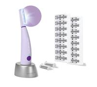 Michael Todd Beauty Sonicsmooth Pro+ Dermaplane - Maquinilla de afeitar para mujer con sistema de dermaplaning de corte de cejas y cara con luz LED, removedor de pelusas de melocotón, 16 cuchillas de