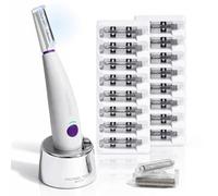 Michael Todd Beauty Sonicsmooth Pro+ Dermaplane - Maquinilla de afeitar para mujer con sistema de dermaplaning de corte de cejas y cara con luz LED, removedor de pelusas de melocotón, 16 cuchillas de