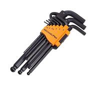 MichaelPro MP001048 Juego de llaves hexagonales con extremo de bola, juego de llaves Allen de 9 piezas en métrico, viene con un práctico soporte de almacenamiento con gancho