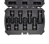 MichaelPro MP005027 - Juego de 8 llaves de vaso hexagonales de 1/2 pulgada, 6 a 19 mm, enchufe métrico de impacto, CR-Mo | Caja de almacenamiento resistente incluida