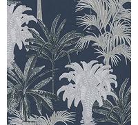 Michalsky Living Papel pintado de palmera Change is Good no tejido, 10,05 m x 0,53 m, azul, gris, blanco 379835