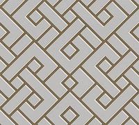 Michalsky Living Papel pintado geométrico Change is Good Magic Meander 379842, color gris, blanco, cobre, mate, brillante, con textura fina