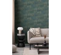 Michalsky Papel de Pared Pintado Con Palmenblättern Im Zeichnungslook - Gris,