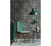 Livingwalls Michalsky 399821 - Papel pintado no tejido con diseño floral, color gris y negro