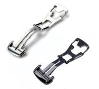 Michear Cierre desplegable de acero inoxidable,Hebilla de repuesto para correa de reloj,Cierre plegable Botón de metal plateado Accesorios extensores de correa de reloj, 20mm