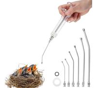 Michear Kit de jeringa de alimentación manual para pájaros, tubo de alimentación manual, 6 tubos de medición de cultivo, bebé, pájaro, loro, mascota, crianza de mano de 20 ml