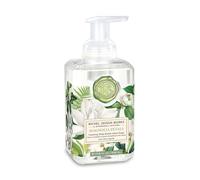Michel Design Works Jabón de mano de espuma, 17,8 oz, Magnolia Petals Scent and Design, manteca de karité y mezcla de aloe vera, hermoso recipiente cuadrado con bomba