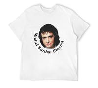 Michel Sardou Eternal Men's T-Shirt Unisex White Cotton Print tee Shirts 3XL
