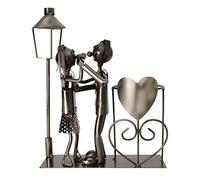 Michel Toys Portabotellas con farolillo para Velas, diseño de Pareja de Bailarinas, Color Plateado