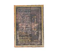 Michelangelo, Handwriting (Embellished Manuscripts Collection) Midi 12-month Vertical Hardback Dayplanner 2025 (Wrap Closure): tydzień na dwóch stronach, zamykany na magnes, papier 100 gsm