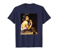 Michelangelo Merisi da Caravaggio - El Joven Baco 2 Camiseta, Hombre, Azul Marino, 6XL