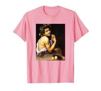 Michelangelo Merisi da Caravaggio - El Joven Baco 2 Camiseta, Hombre, Rosado, XXL