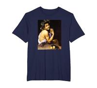 Michelangelo Merisi da Caravaggio - El Joven Baco 2 Camiseta, Hombre Tallas Grandes, Azul Marino, 2X Alto