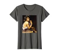 Michelangelo Merisi da Caravaggio - El Joven Baco 2 Camiseta, Mujer, Asfalto, XXL