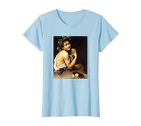 Michelangelo Merisi da Caravaggio - El Joven Baco 2 Camiseta, Mujer, Azul Bebé, L