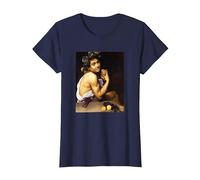 Michelangelo Merisi da Caravaggio - El Joven Baco 2 Camiseta, Mujer, Azul Marino, S