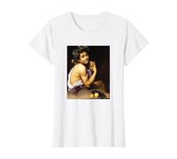 Michelangelo Merisi da Caravaggio - El Joven Baco 2 Camiseta, Mujer, Blanco, XS