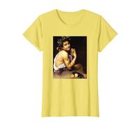 Michelangelo Merisi da Caravaggio - El Joven Baco 2 Camiseta, Mujer, Limón, XS