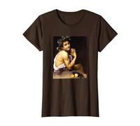Michelangelo Merisi da Caravaggio - El Joven Baco 2 Camiseta, Mujer, Marrón, XS