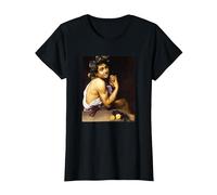 Michelangelo Merisi da Caravaggio - El Joven Baco 2 Camiseta, Mujer, Negro, XS