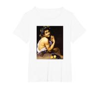 Michelangelo Merisi da Caravaggio - El Joven Baco 2 Camiseta, Mujer Tallas Grandes, Blanco, 1XL Grande