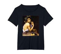 Michelangelo Merisi da Caravaggio - El Joven Baco 2 Camiseta, Mujer Tallas Grandes, Negro, 5XL Grande
