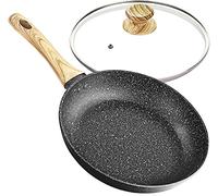 MICHELANGELO Sartén tapa de 30 cm, sartén antiadherente, sartén de inducción de 30 cm, sartén de granito con tapa con mango de acero inoxidable, sartén para placa de inducción