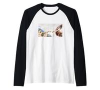 Michelangelo The Creation of Adam (Sistine Chapel Ceiling) Camiseta Manga Raglan