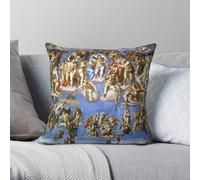 Michelangelo The Last Judgment - Funda de almohada de poliéster y lino y terciopelo, con cremallera, para coche, 45,7 cm