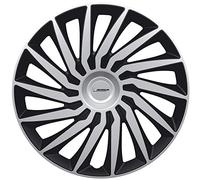 MICHELIN 009027 4 Tapacubos de Coche, NVS KENDO Black Silver, 16 pulgadas