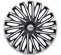 MICHELIN 009028 4 Tapacubos de Coche, NVS SOHO Silver Black, 14 pulgadas