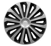 MICHELIN 009131 4 Tapacubos de Coche, NVS 04 Bicolor Negro y Gris Metalizado, 16 Pulgadas