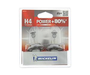 Michelin - 2 bombillas H4,12 V, 60/55 W, Power + 80%, 008734