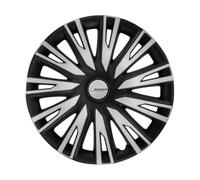 Michelin 4 tapacubos para Coche, Color Plateado y Negro, 14 Pulgadas, Sistema NVS Night Vision Security - Universales de fijación fácil