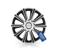 Michelin 92013 Set de tapacubos Louise con sistema reflector N.V.S., set de 4 piezas, 35,56 cm, 14 pulgadas, plateado /negro