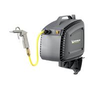 MICHELIN - CA-MBL-GO2 - Compresor Aire Monoblock 1.5HP - Con Enrollador Automático de Manguera 10m - Pistola Sopladora Incluida - 160 l/min 8 BAR - Sin Aceite - Soporte de Pared Plug & Play