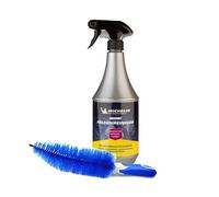 MICHELIN Expert - Limpiador de llantas de 1000 ml, incluye cepillo para radios, limpieza eficaz y suave de llantas, juego de cuidado de llantas para todos los tipos de llantas, limpieza sin ácidos con