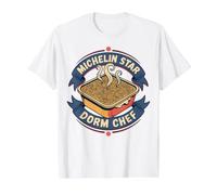 Michelin Star Dorm Chef Instant Ramen Noodles Camiseta gráfica económica, Hombre, Blanco, M