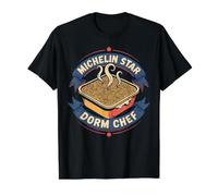 Michelin Star Dorm Chef Instant Ramen Noodles Camiseta gráfica económica, Hombre, Negro, XL