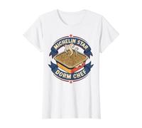Michelin Star Dorm Chef Instant Ramen Noodles Camiseta gráfica económica, Mujer, Blanco, M