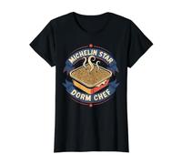 Michelin Star Dorm Chef Instant Ramen Noodles Camiseta gráfica económica, Mujer, Negro, XL