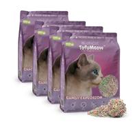 MichiCat Arena de Tofu para Gatos TofuMeow, 12 kg (4x3kg) Arena Aglomerante para Gatos Vegetal Biodegradable, Libre de Polvo, Control de Olores Avanzado, Desechable en WC, Pack Ahorro Larga Duración